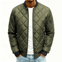 Theo | Men's Quilted Bomber Jacket with Ribbed Collar and Cuffs