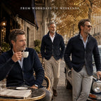 Men's black textured Stand-Collar Sweater Jacket, Blazer Cut