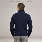 Men's gray textured Stand-Collar Sweater Jacket, Blazer Cut