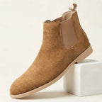 Men's almond low-Profile Suede Chelsea Boots for Everyday Wear