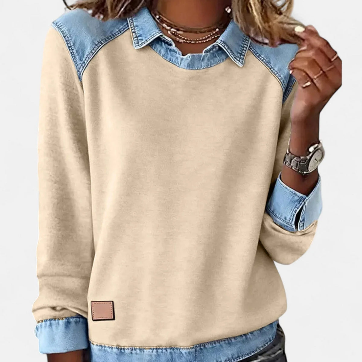 Women's khaki casual long sleeve blouse