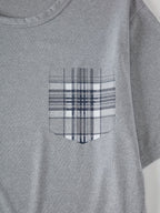 Men's light grey relaxed Checkered Two-Piece Loungewear Set for Winter