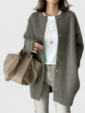 Women's dark gray cardigan coat