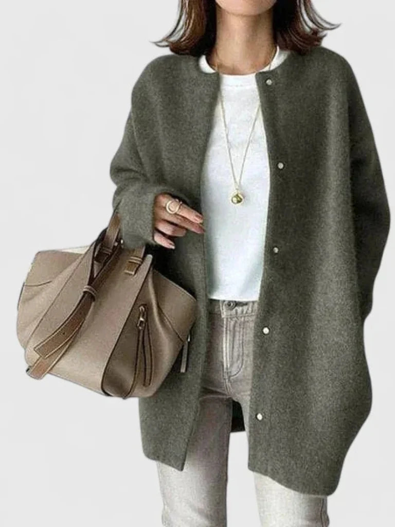 Women's olive green cardigan coat