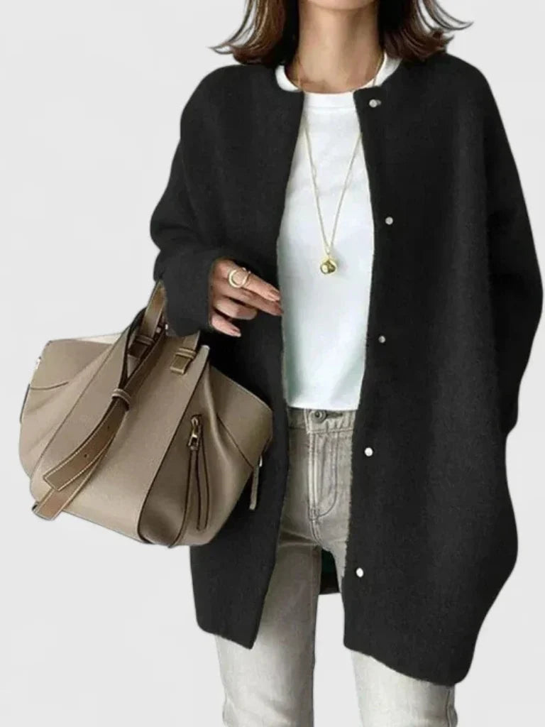Women's black cardigan coat