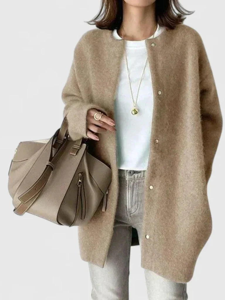 Women's khaki cardigan coat