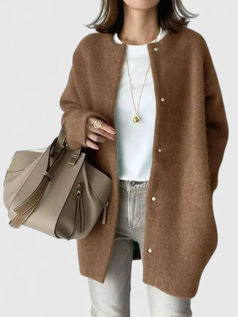 Women's brown cardigan coat