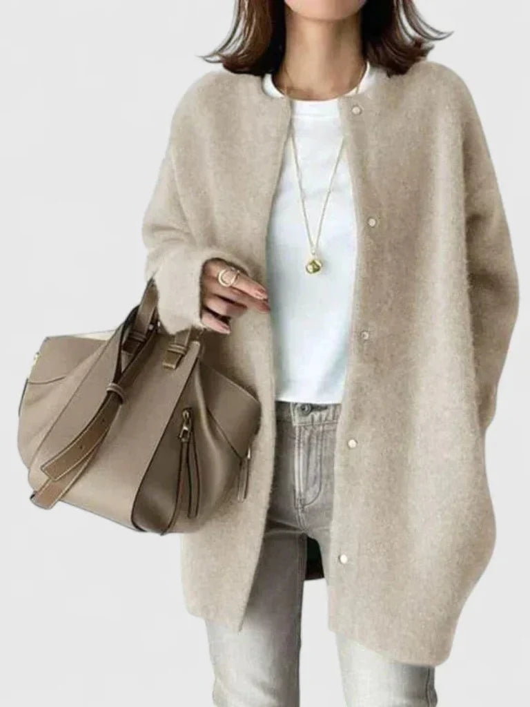 Women's beige cardigan coat