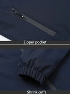 Men's navy sherpa-Lined Hooded Fleece Jacket with Zip Pockets