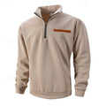 Men's khaki refined quarter-zip sweater for everyday layering