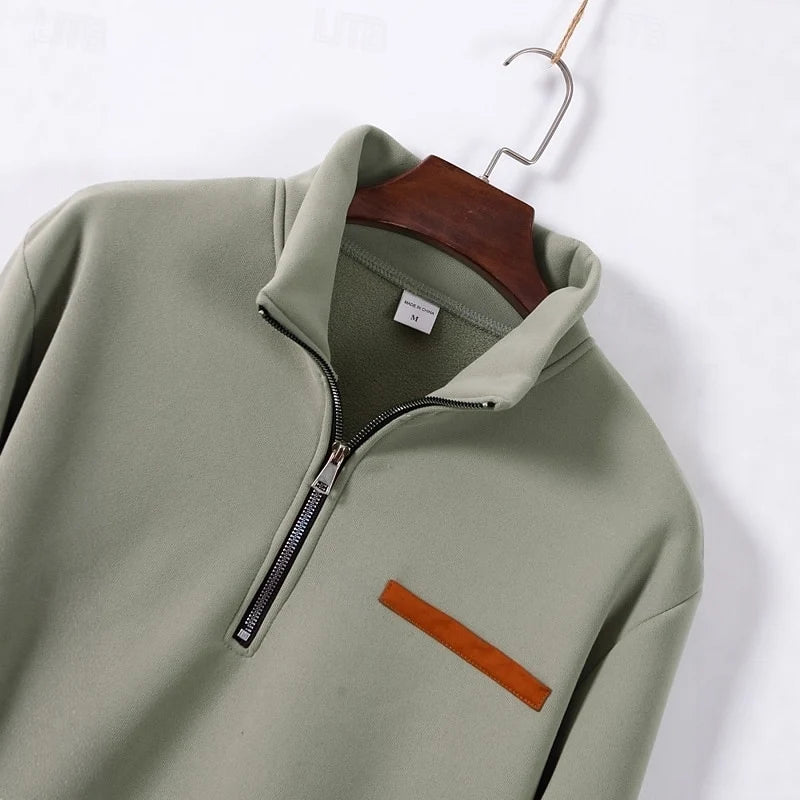 Men's black refined quarter-zip sweater for everyday layering