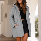 Women's diamond-quilted hooded puffer jacket