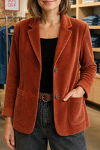 Women's rust corduroy-look jacket