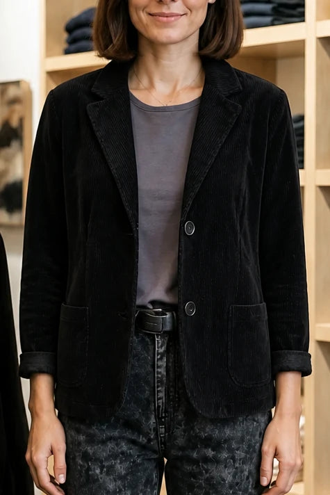 Women's black corduroy-look jacket