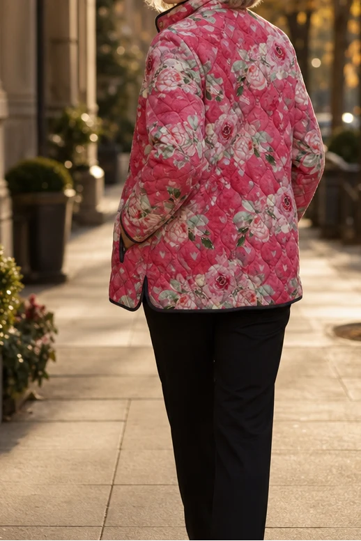 Women's printed quilted puffer jacket