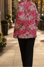 Women's printed quilted puffer jacket