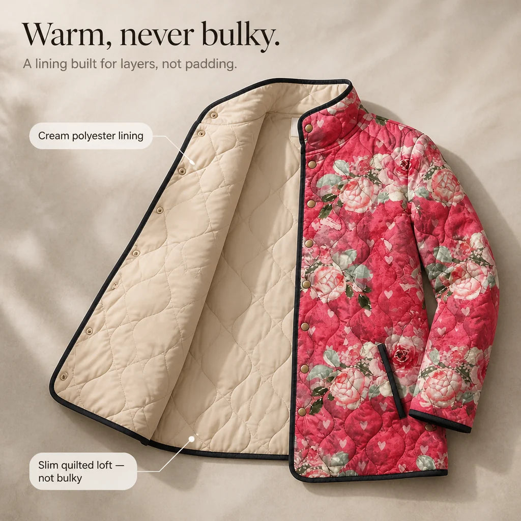 Women's printed quilted puffer jacket