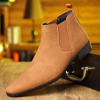 Wesley | Men's Classic Faux Leather Chelsea Boots with Round Toe