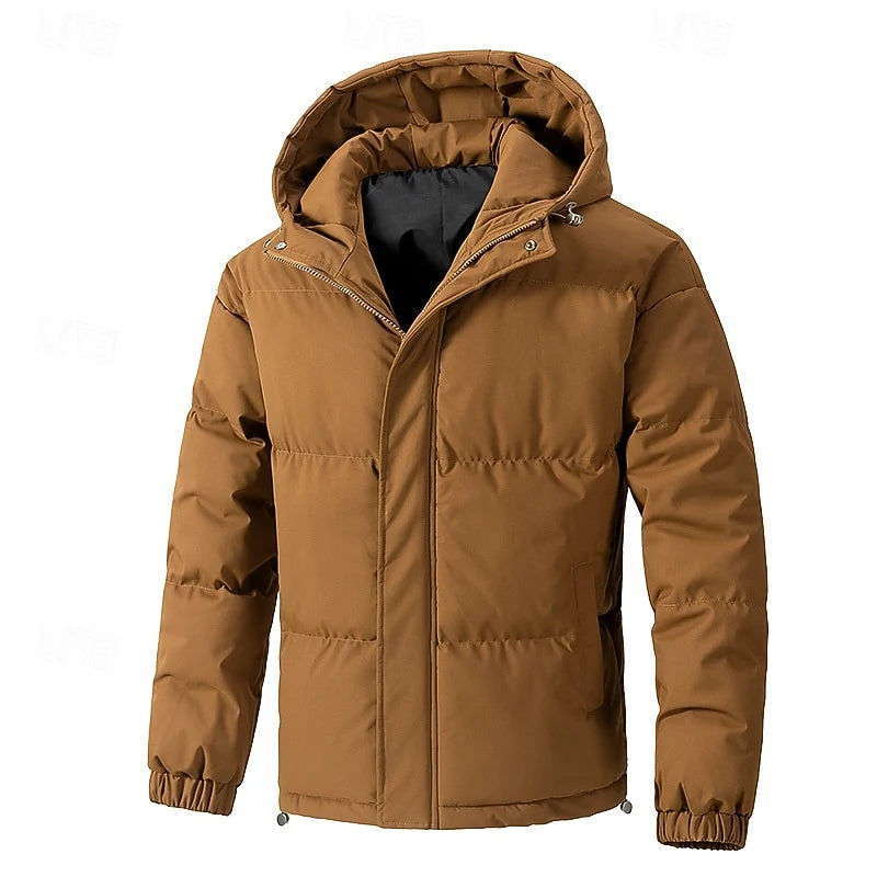 Men's brown insulated Hooded Puffer Jacket, Big & Tall Fit