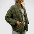 Women's green quilted-lining jacket