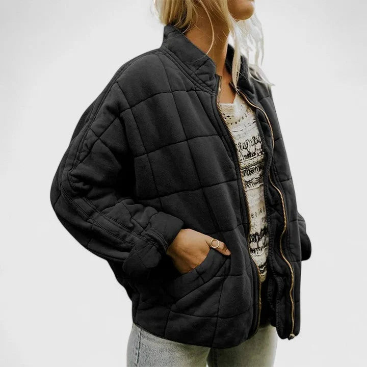 Women's black quilted-lining jacket